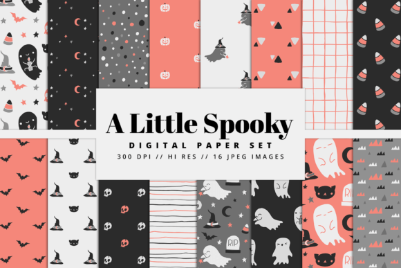 Download A Little Spooky Digital Paper Set - A little spooky Collection