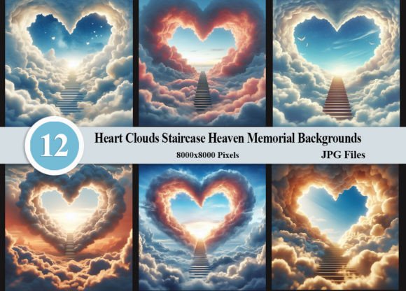 Download Heart Clouds Staircase Heaven Memorial - Heart Collection