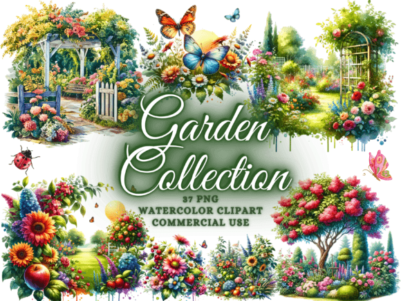 Download Watercolor Garden Clipart - Garden Png - Garden Collection