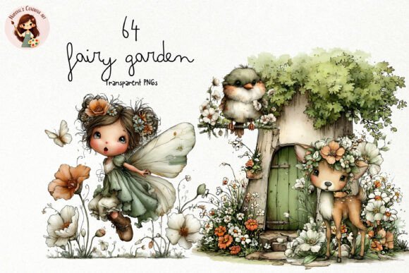 Download Whimsical Fairy Garden PNG Clipart - Garden Collection