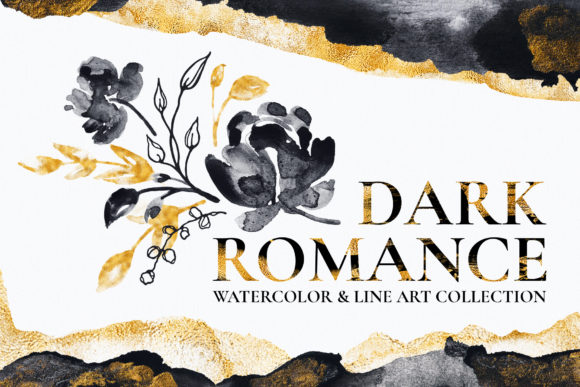 Download Gold Watercolor Flower Illustrations - Premium Resources
