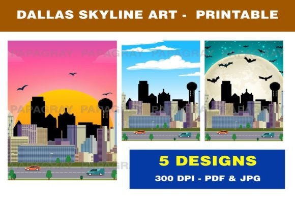 Download Dallas Texas Skyline - Printable Artwork - Printable artwork Collection
