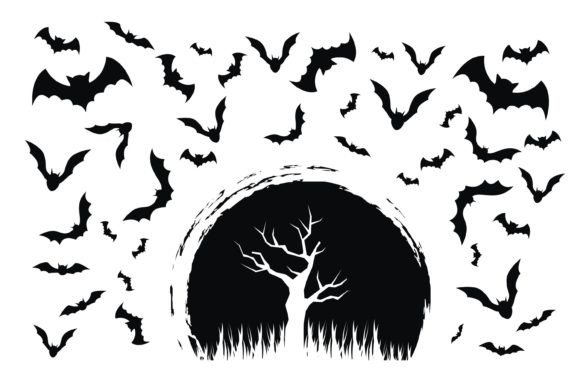 Download Bats Silhouette  Vector - Bats silhouette Collection