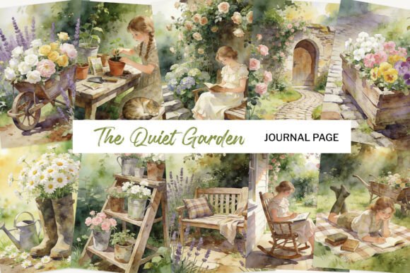 Download The Quiet Garden Junk Journal Pages - Garden Collection
