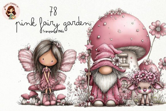 Download Pink Fairy Garden PNG Clipart Bundle - Garden Collection