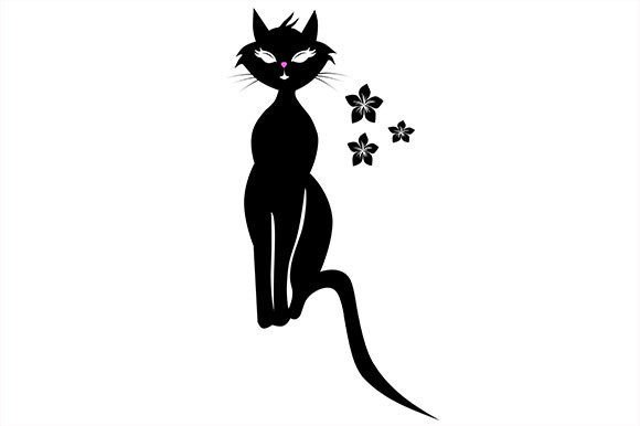 Download Posh Kitty Black Cat Silhouette Graphic - Black cat silhouette Collection