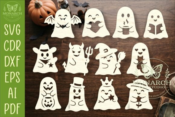 Download Cute Ghost SVG Halloween Shape Bundle - Shape Collection