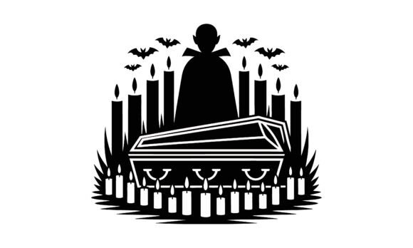 Download Vampire Coffin Candles Bats Silhouette - Bats silhouette Collection