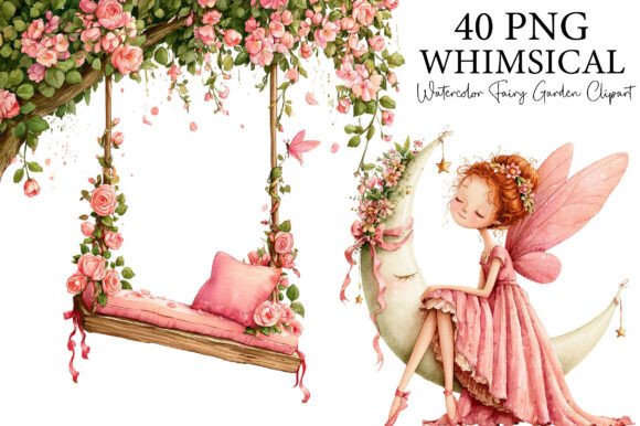 Download Watercolor Fairy Garden Clipart Bundle - Garden Collection