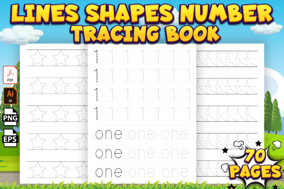 Download Lines Shapes Numbers Tracing Worksheets - Shape Collection