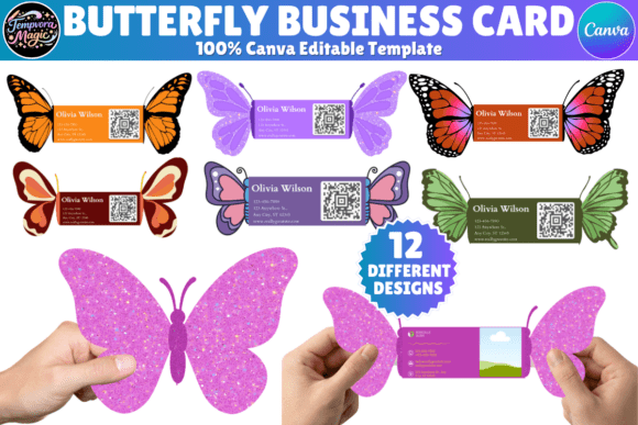 Download Butterfly Shaped Business Card Template - Shape Collection